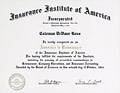 Associate in Reinsurance certificate