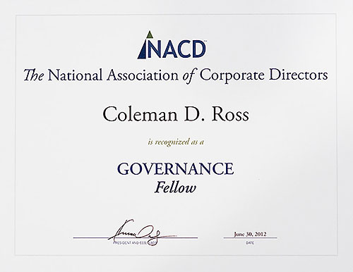 Governance Fellow certificate