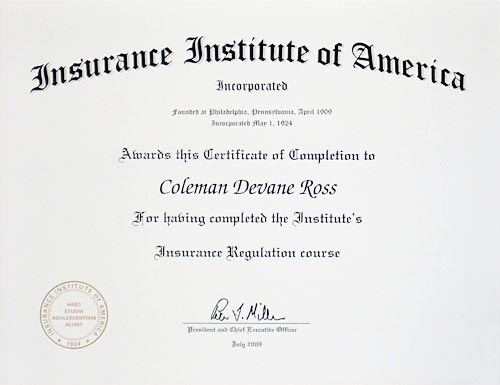 Certificate in Insurance Regulation