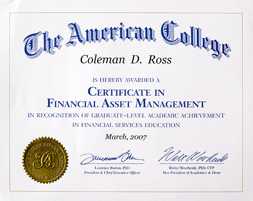 Financial Asset Management