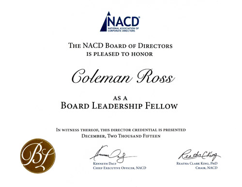 NACD BLF certificate