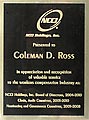 NCCI Service Plaque, Coleman Ross
