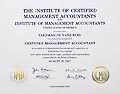 Certified Management Accountant certificate