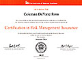 Certification in Risk Management Assurance certificate